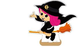 Enfeite De Mesa Mdf Bruxinha Para Festa Halloween Decoração