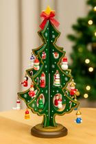 Enfeite De Mesa Natalino Mini Arvore De Natal Em Madeira