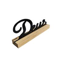 Enfeite De Mesa Palavra Deus Letreiro Mdf Preto