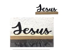 Enfeite De Mesa Palavra Jesus Decorativo Sala Quarto Vitrine