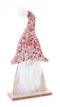 Enfeite de Mesa Papai Noel Sueco com Glitter e Lantejoulas11x5x24 cm Decoração de Natal