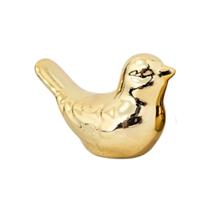 Enfeite de Mesa Passarinho Decorativo Dourado Cerâmica Brilhante Decoração