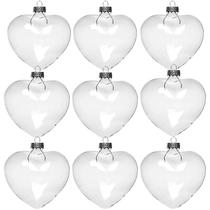 Enfeite de Natal 4E's Novelty Glass Heart 60 mm transparente (pacote com 12)