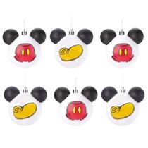 Enfeite de Natal 6 Bolas Acessórios Mickey Branca - Disney Enfeite de Natal 6 Bolas Acessórios Mickey Branca - Disney