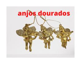 Enfeite de natal-anjos dourados 3 uni