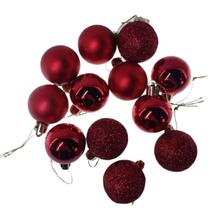 Enfeite de Natal Bola 4cm 12 Unidade Cor:Vermelho