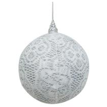Enfeite de Natal Bola Branca Grande Arvore/Mesa/Porta 15cm
