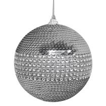 Enfeite de Natal Bola Brilhante Prata Arvore/Mesa/Porta 10cm Enfeite de Natal Bola Brilhante Prata Arvore/Mesa/Porta 10cm