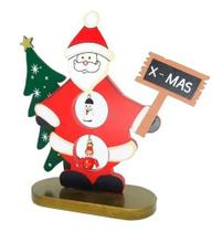 Enfeite de Natal Boneco Papai Noel de Madeira