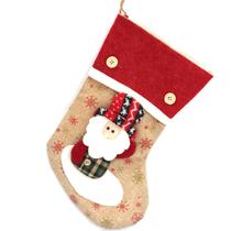 Enfeite De Natal Bota Natalina Meia Boneco De Papai Noel