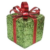 Enfeite de Natal Caixa Verde Pequena para Arvore Natal 11cm Enfeite de Natal Caixa Verde Pequena para Arvore Natal 11cm
