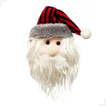 Enfeite de Natal Carinha Papai Noel Xadrez Buf 13cm Magizi