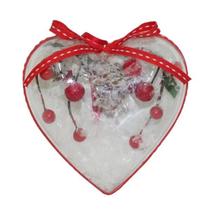 Enfeite de Natal Coração Transparente Arvore/Mesa/Porta 10cm Enfeite de Natal Coração Transparente Arvore/Mesa/Porta 10cm