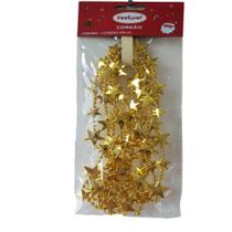 Enfeite de Natal Cordão com Detalhes de Estrelas Dourado 2,7 Metros - Festive Enfeite de Natal Cordão com Detalhes de Estrelas Dourado 2,7 Metros - Festive