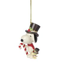 Enfeite de Natal de Porcelana Lenox Snoopy & Woodstock 7x5x10 cm