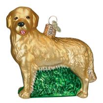 Enfeite de Natal de vidro Golden Retriever de Natal do Velho Mundo 9 cm Enfeite de Natal de vidro Golden Retriever de Natal do Velho Mundo 9 cm