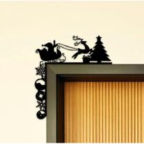 Enfeite de Natal Decorativo para Porta ou Parede Árvore, Presentes e Rena Natalina - Preto