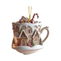 Enfeite De Natal Em Acrílico: Caneca De Café E Pingente De Árvore De Chocolate Quente Decorações Enfeite De Natal Em Acrílico: Caneca De Café E Pingente De Árvore De Chocolate Quente Decorações