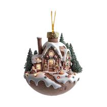 Enfeite De Natal Em Acrílico Com Formato De Casa De Neve, Pingente De Caneca De Chocolate Para