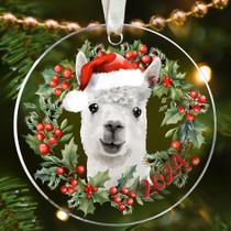 Enfeite de Natal em acrílico TEEBIM Llama 9cm Xmas Decor Enfeite de Natal em acrílico TEEBIM Llama 9cm Xmas Decor