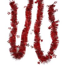 Enfeite de Natal Festão com Detalhes de Estrelas Vazadas 200x10cm Vermelho - Festive Enfeite de Natal Festão com Detalhes de Estrelas Vazadas 200x10cm Vermelho - Festive