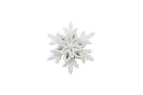 Enfeite de Natal Floco de Neve Le Branco com Glitter 11,7cm