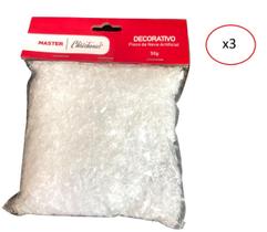 Enfeite De Natal Floco Neve Artificial plástico 50g-kit 3pct - Elite