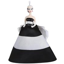 Enfeite de Natal Hallmark Keepsake 2021 Barbie preto e branco Enfeite de Natal Hallmark Keepsake 2021 Barbie preto e branco