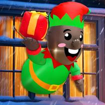 Enfeite de Natal Inflável Turnmeon - Papai Noel Preto de 1,2m com LED
