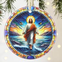 Enfeite de Natal Jesus Touber Cerâmico 9 cm