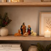 Enfeite De Natal Mini Presépio em Resina Decorativo 5 Peças Enfeite De Natal Mini Presépio em Resina Decorativo 5 Peças