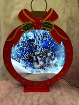 Enfeite De Natal Musical Led Neve Bola Pendurada Luzes