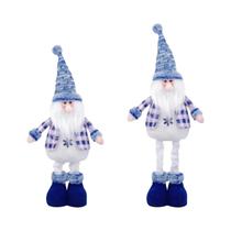 Enfeite De Natal Nórdico De Pelúcia Elástica Azul: Papai Noel, Rena E Boneco De Neve Para Pendurar - Enfeite De Natal Nórdico De Pelúcia Elástica Azul: Papai Noel, Rena E Boneco De Neve Para Pendurar -