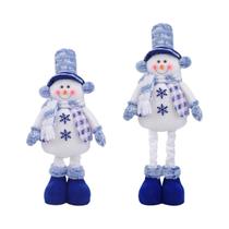 Enfeite De Natal Nórdico Em Pelúcia Elástica: Papai Noel Azul, Rena E Boneco De Neve Para Pendurar - Enfeite De Natal Nórdico Em Pelúcia Elástica: Papai Noel Azul, Rena E Boneco De Neve Para Pendurar -