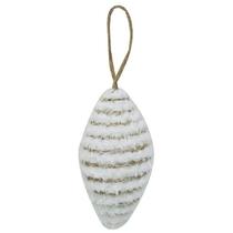 Enfeite de Natal Oval Branco Topo de Arvore Grande 13cm