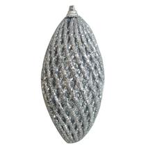 Enfeite de Natal Oval Pequena Prata Arvore/Mesa/Porta 12cm Enfeite de Natal Oval Pequena Prata Arvore/Mesa/Porta 12cm