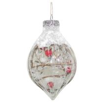 Enfeite de Natal Oval Transparente Arvore/Mesa/Porta 10cm
