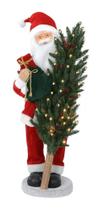 Enfeite De Natal Papai Noel Com Árvore E Luzes 35 Led - 91cm