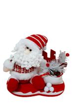Enfeite de Natal Papai Noel com Cerca e Saco de Presentes Enfeite de Natal Papai Noel com Cerca e Saco de Presentes
