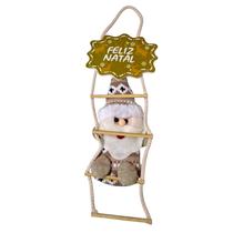 Enfeite de Natal Papai Noel na Escada Fam Royal Para Porta