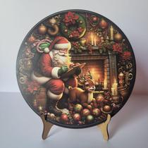 Enfeite de Natal, Páscoa quadrinho com suporte para mesa em MDF com 20cm
