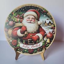 Enfeite de Natal, Páscoa quadrinho com suporte para mesa em MDF com 20cm