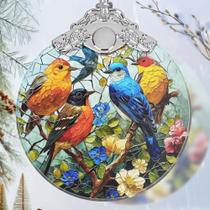 Enfeite de Natal pendurado Jocidea Birds on Ramos 7,5x9 cm