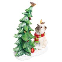 Enfeite de Natal Pet Mania Pug Pinheiro Verde e Bege