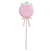 Enfeite de Natal Pirulito Rosa 9,5cm