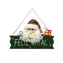 Enfeite de Natal Placa Com Papai Noel Feliz Natal - Wincy