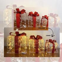 Enfeite de Natal Presentes Encantadores Luz Led caixa com 3 Tamanhos