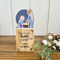 Enfeite de Natal Presépio Enfeite Sagrada Família Luz do Natal Totem Esperança