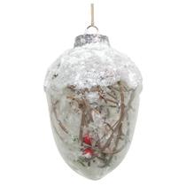Enfeite de Natal Redondo Transparente Arvore/Mesa/Porta 10cm
