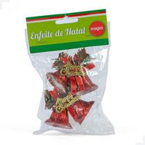 Enfeite de Natal Sino Merry Duplo Glitter 3,8cm - Conjunto com 2 Peças Vermelho Magizi Enfeite de Natal Sino Merry Duplo Glitter 3,8cm - Conjunto com 2 Peças Vermelho Magizi